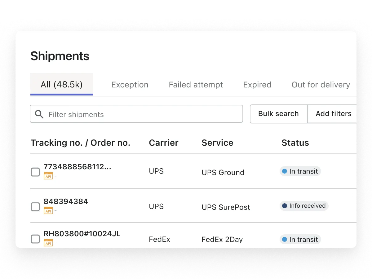 solution marketplace shipment visibility
