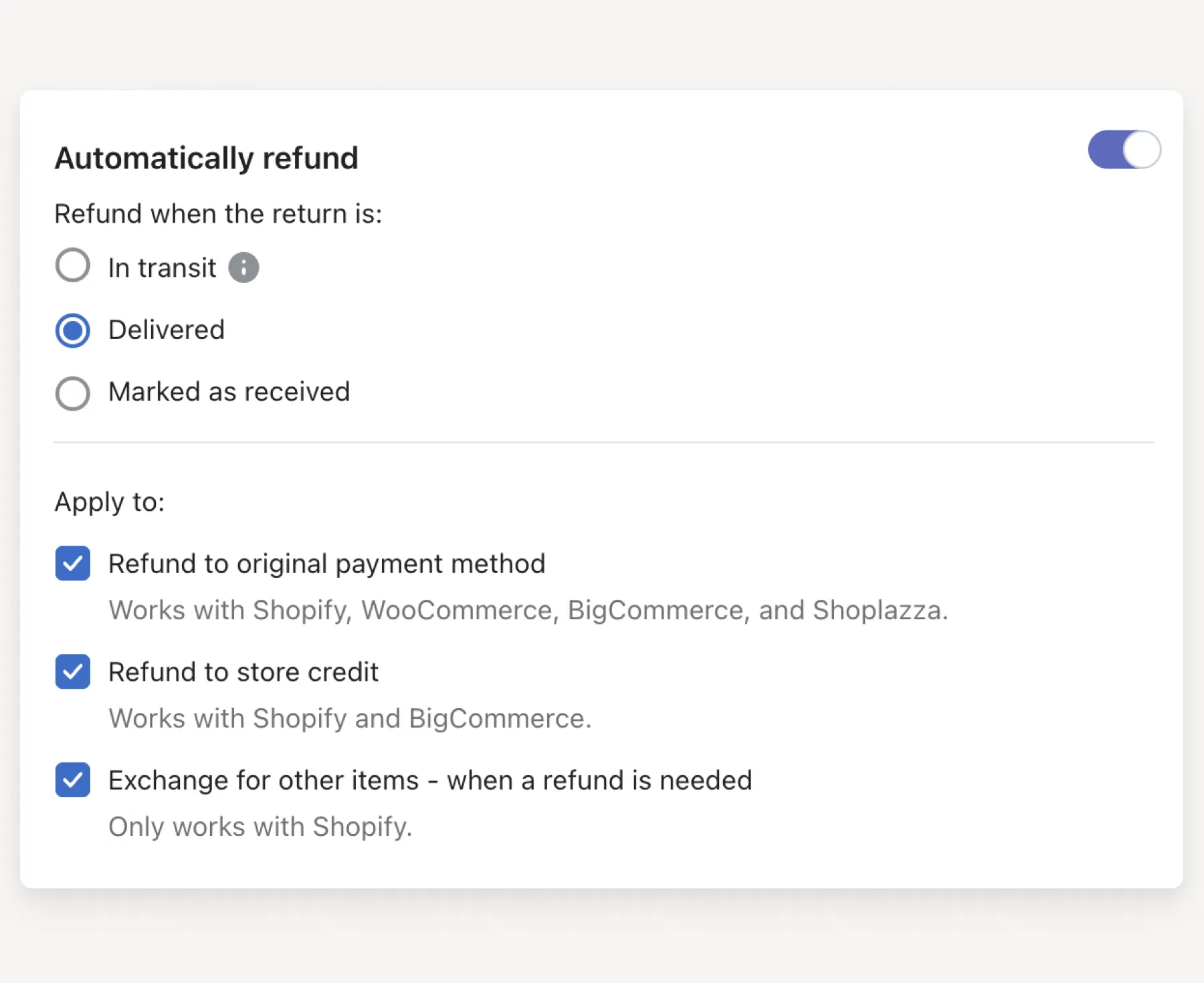 automatically refund