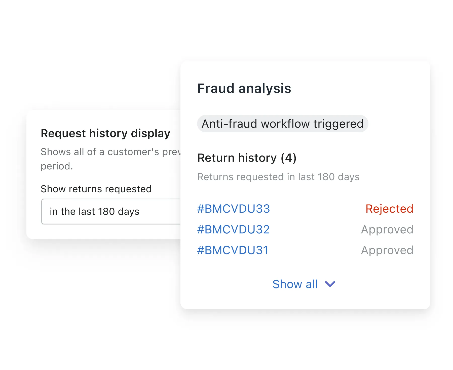drill down into an individual customer s returns history