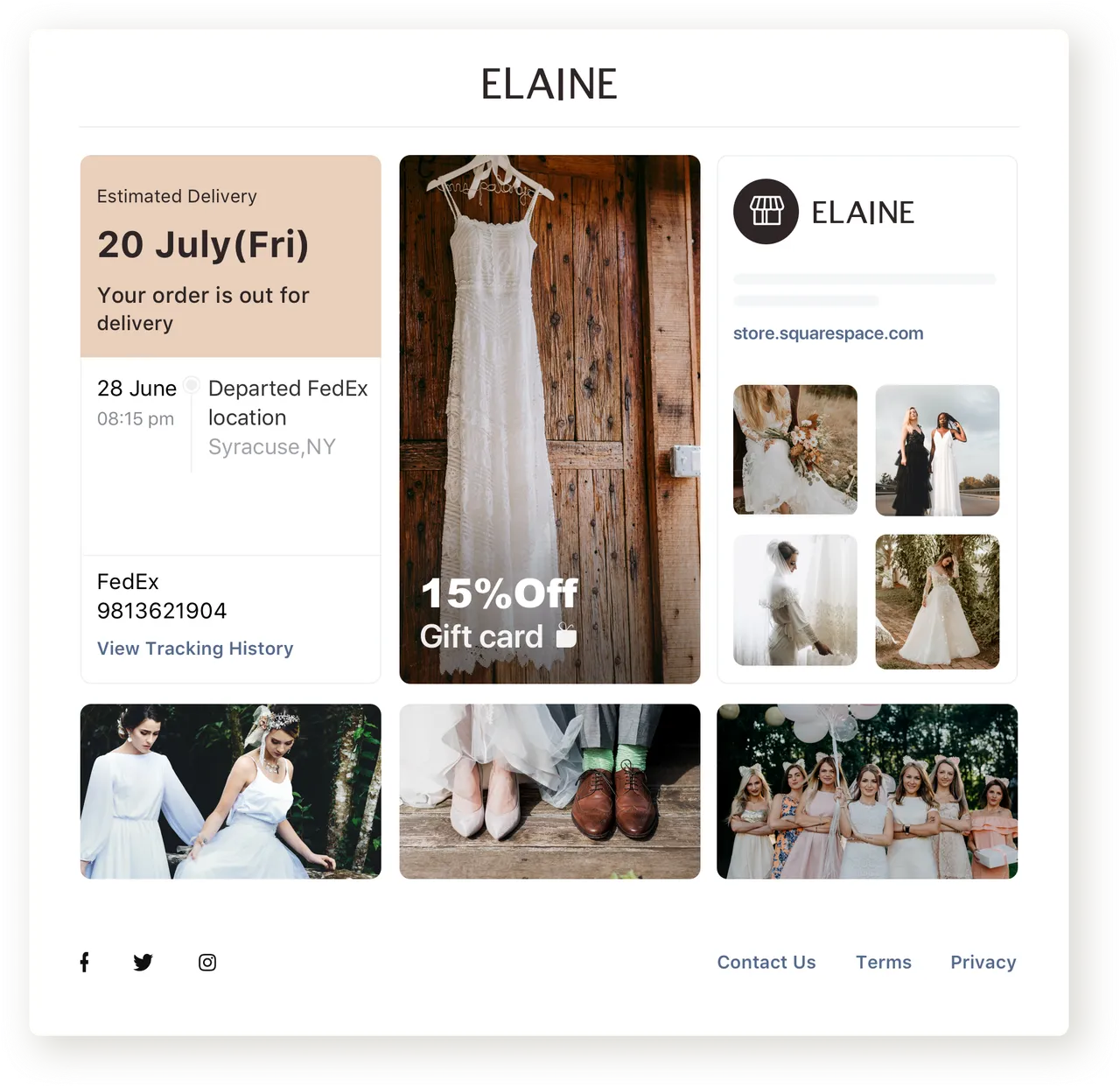 Branded tracking page