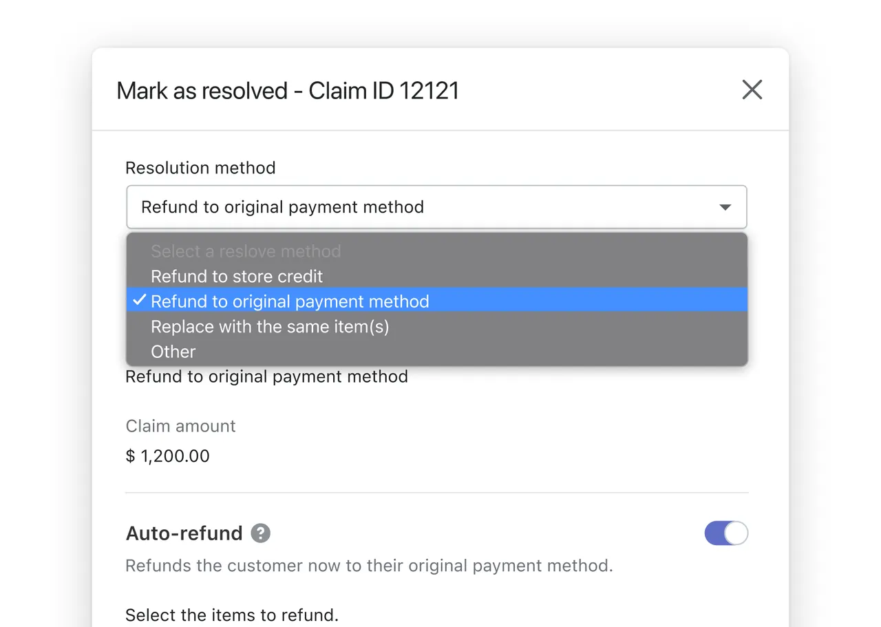 Resolve claims at any point in the process