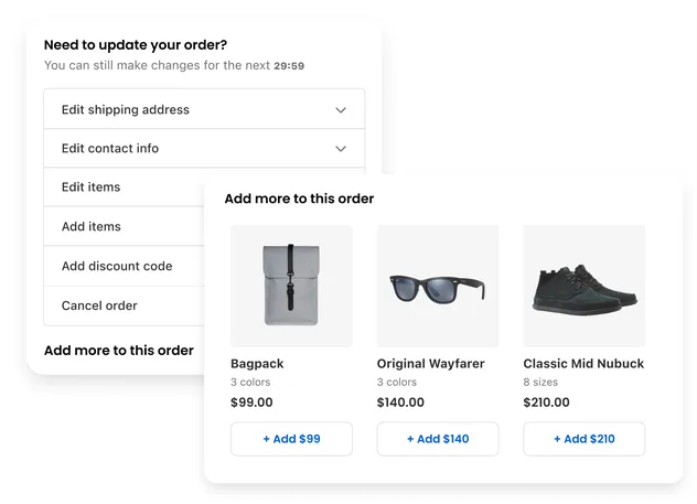 Order Edits add-to-order recommendations