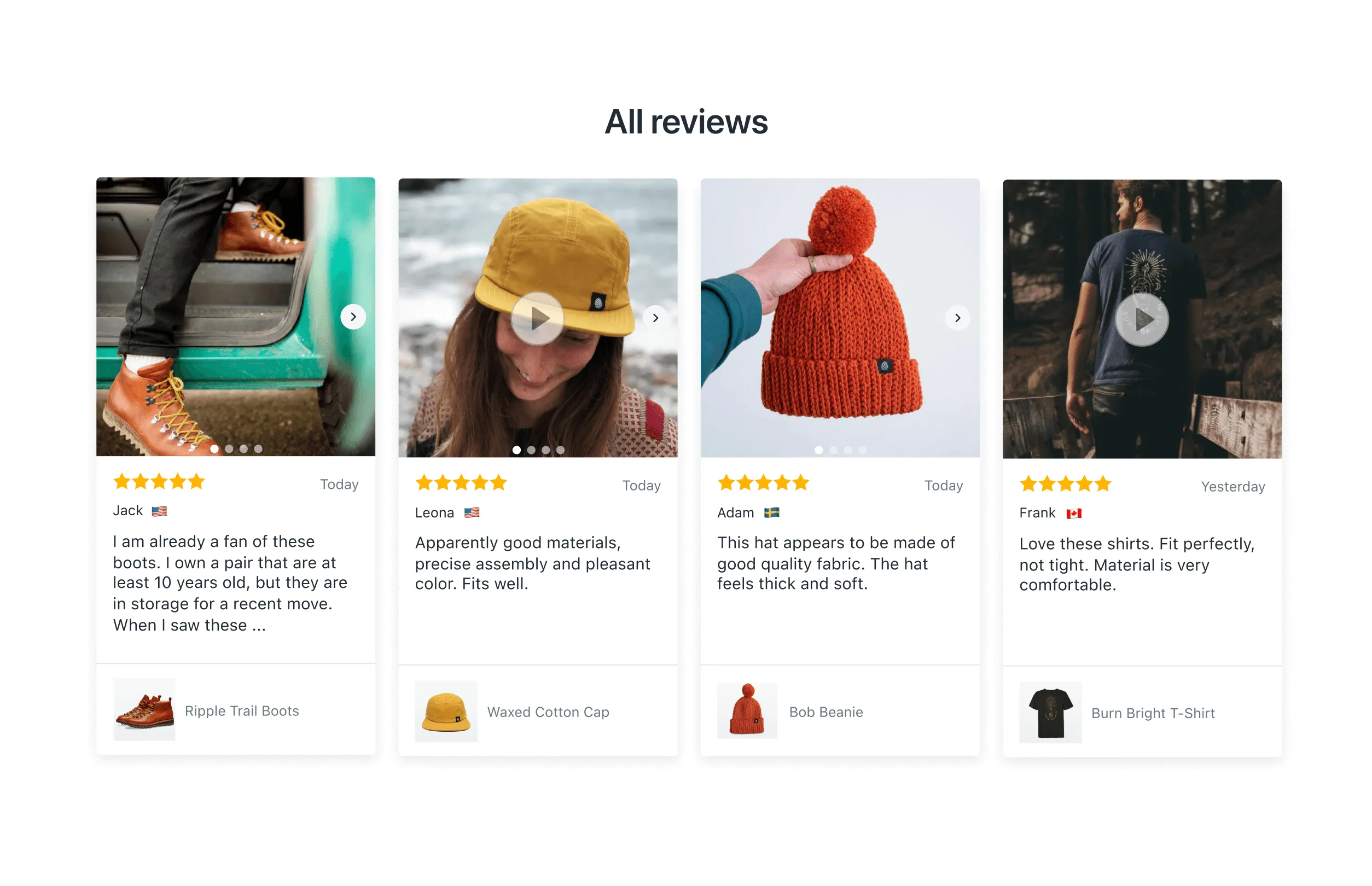 Display reviews to boost sales