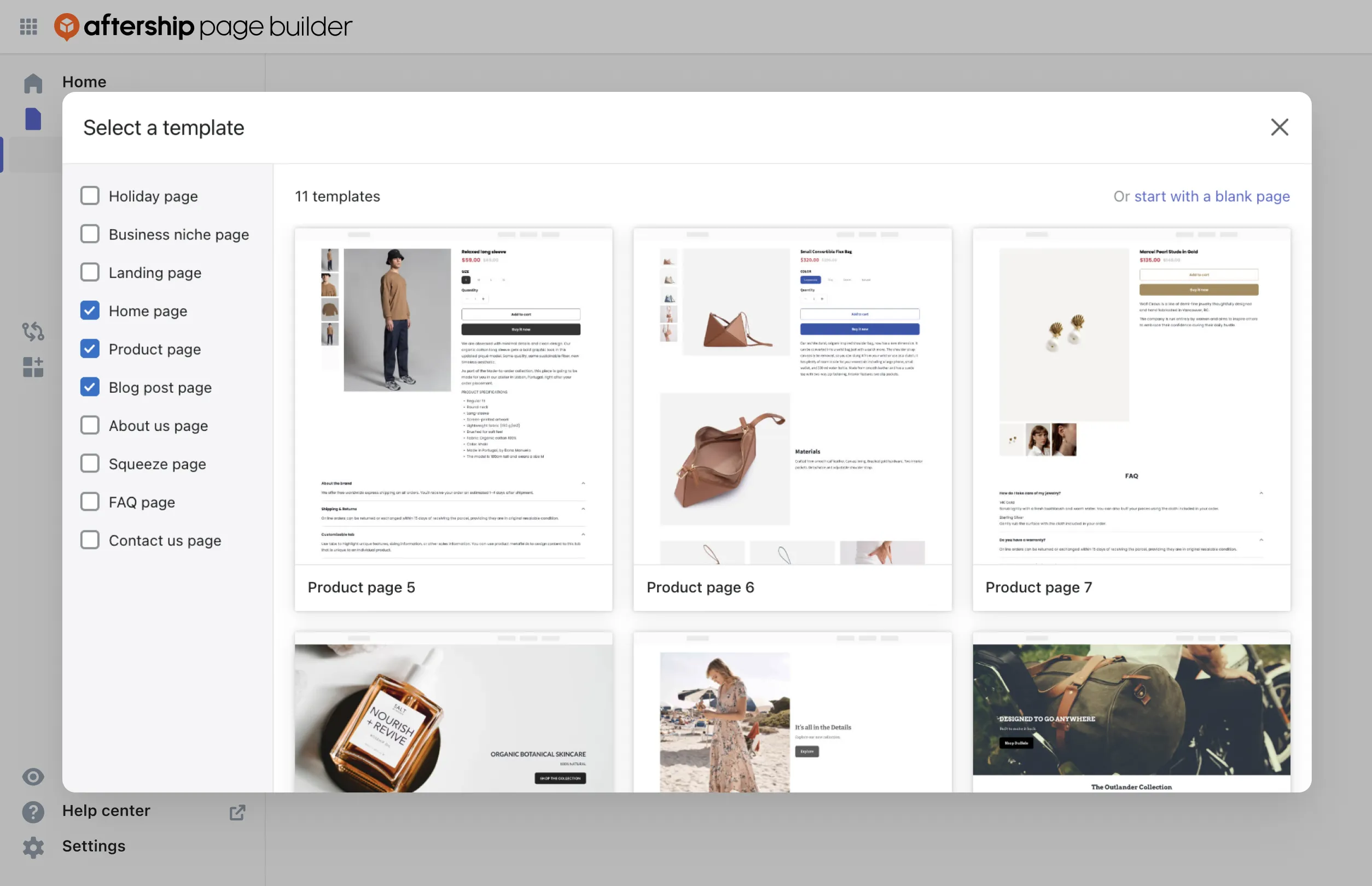 Create any type of page