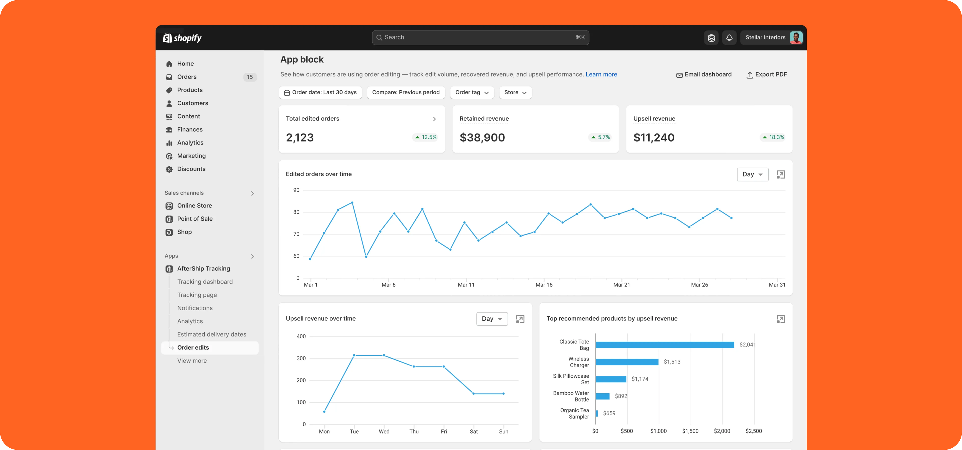 Order Edits merchant dashboard