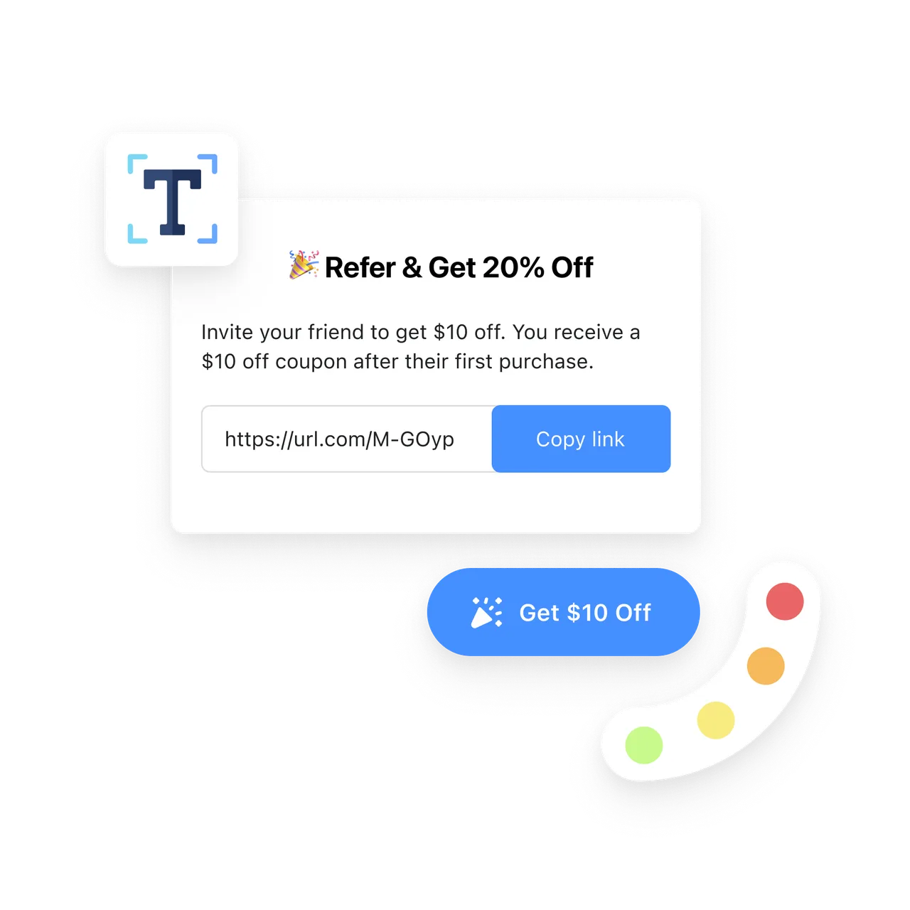 Eye-catching referral program widget