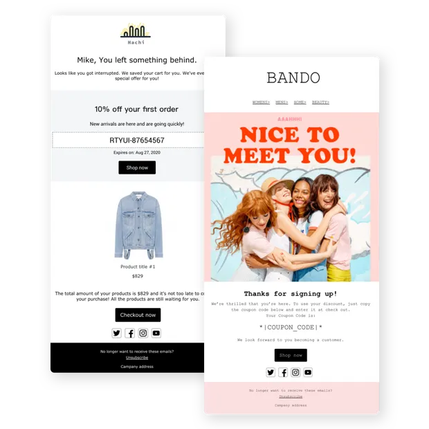 schermata della newsletter