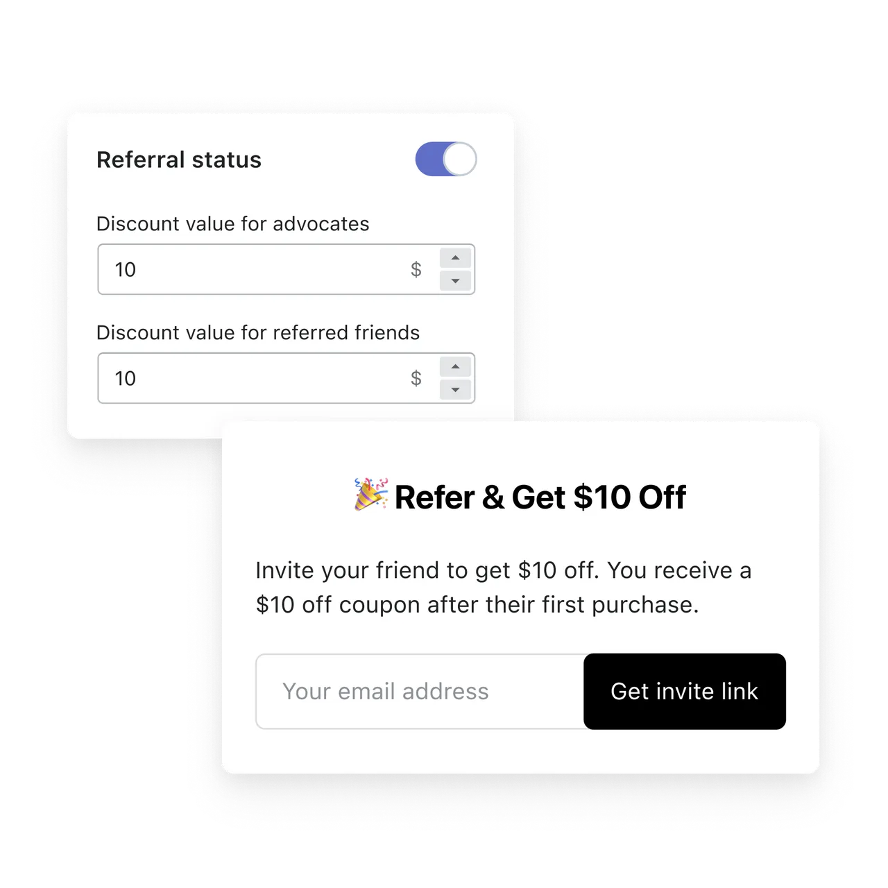 Easy-to-setup referral programs