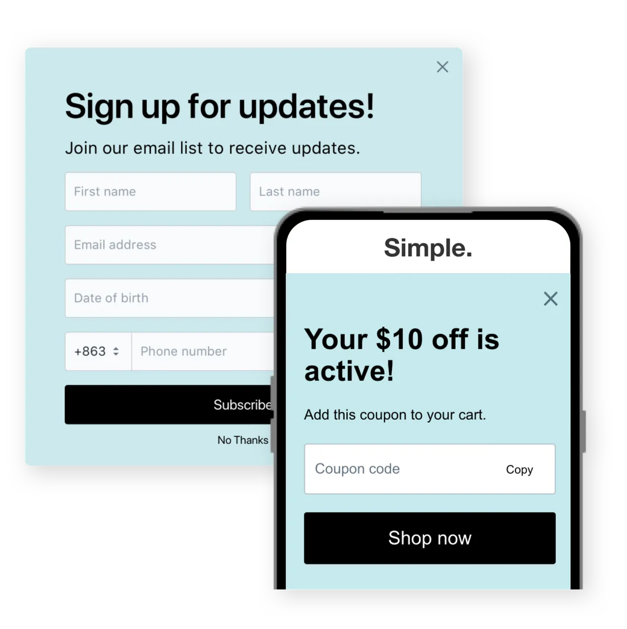 Website popups & banners