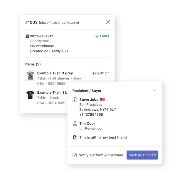 Notify sales channels automatically