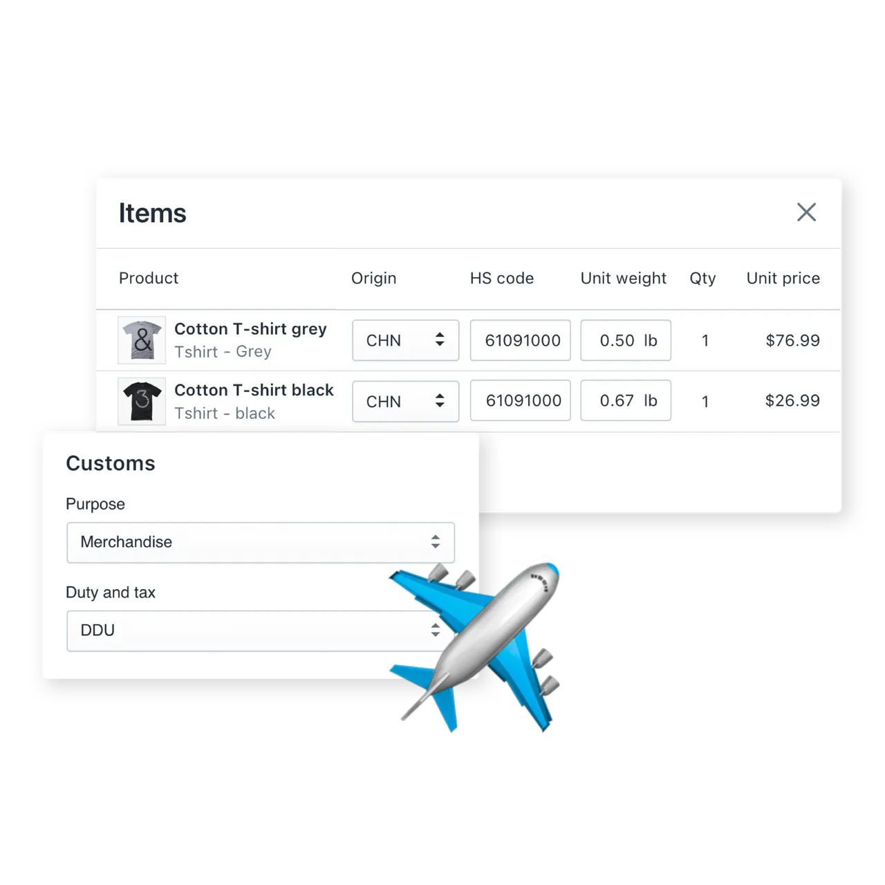 International shipping