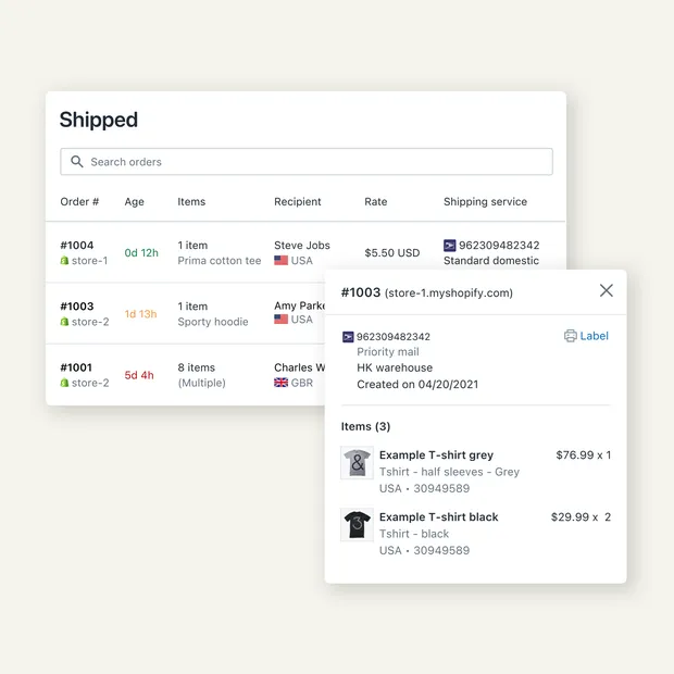 Generate labels first and ship later