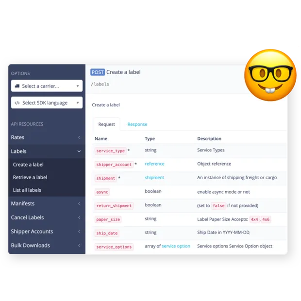 Multi-carrier shipping APIs
