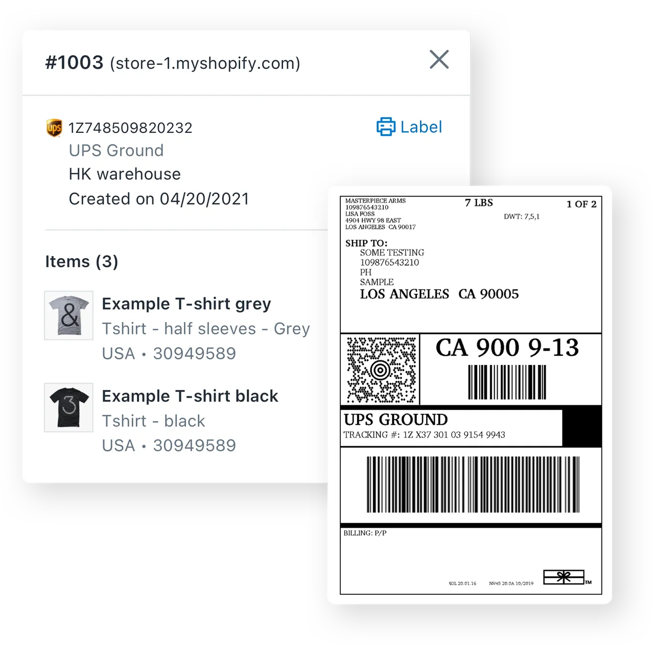 Print shipping labels