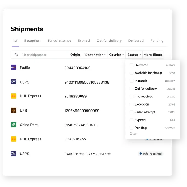 Find delivery exceptions easily