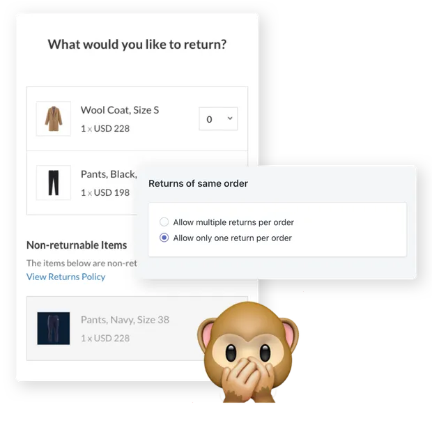 Avoid multiple returns per order